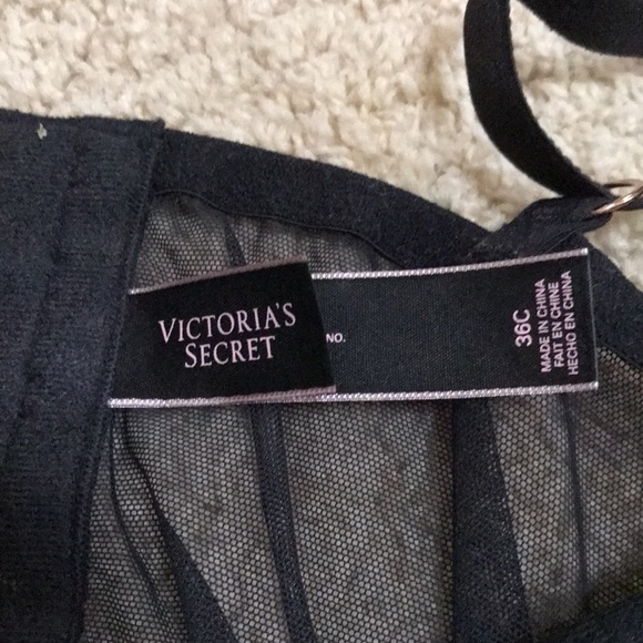 Victoria’s Secret SZ 36C black lace with mesh and rhinestones corset top. - Picture 5 of 9